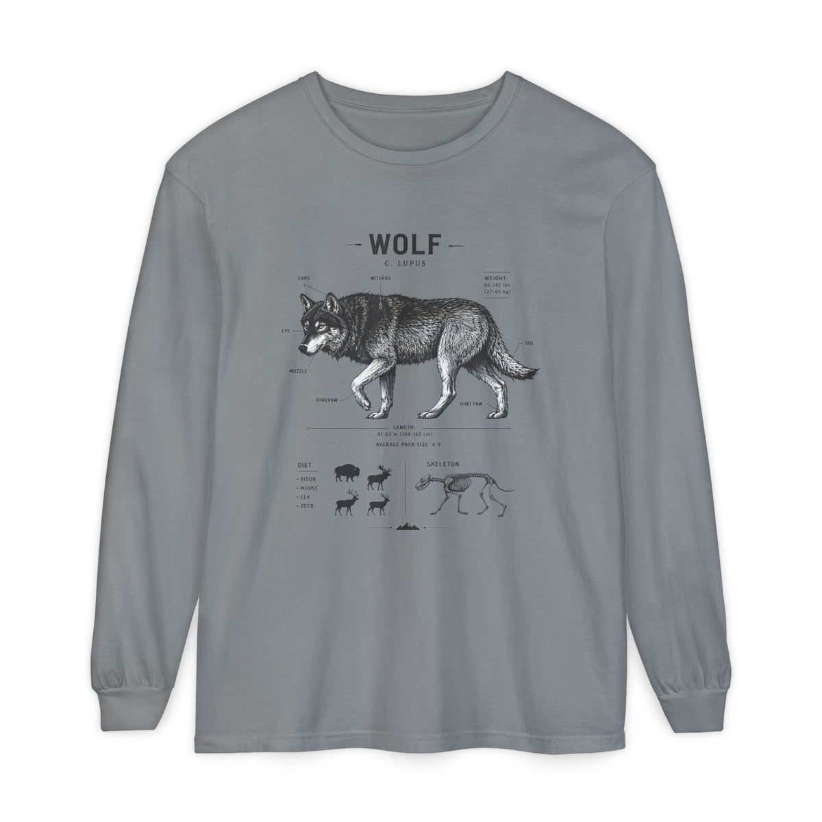 Wolf Anatomy Long Sleeve Tee