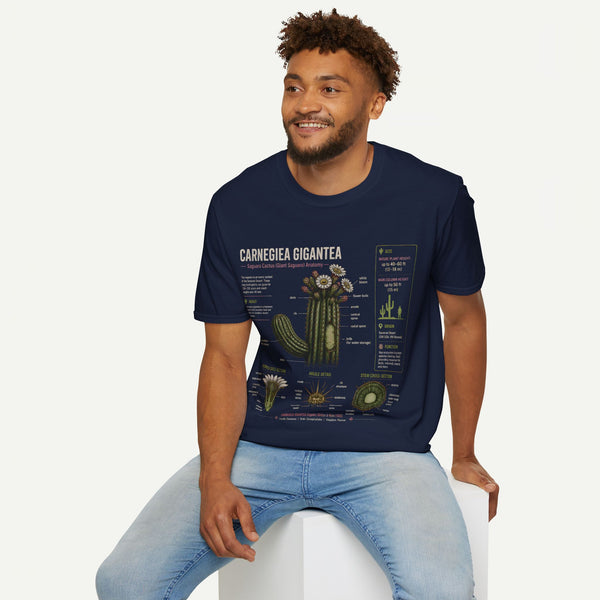 Carnegiea Gigantea Cactus Anatomy T-Shirt — Saguaro Plant Illustration Tee