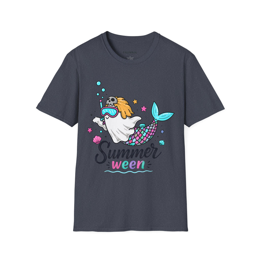 Mermaid Ghost Summerween T-Shirt — Cute Halloween Summer Mashup Tee
