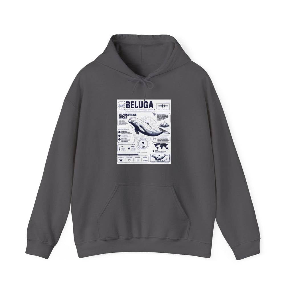 Beluga Whale Graphic Hoodie - Marine Life Diagram Sweatshirt