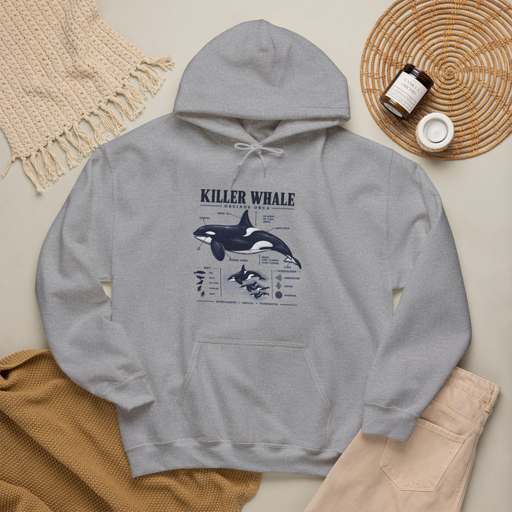 Killer Whale Anatomy Hoodie — Orca Scientific Diagram Sweatshirt