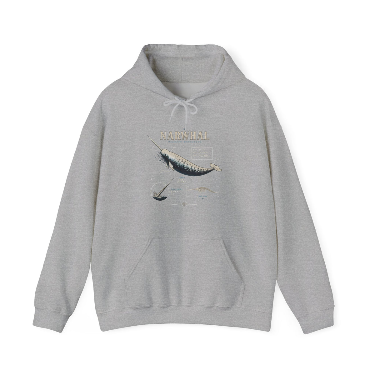 Narwhal Hoodie — Vintage Tailplane Illustration, Aviation Crew Sweatshirt