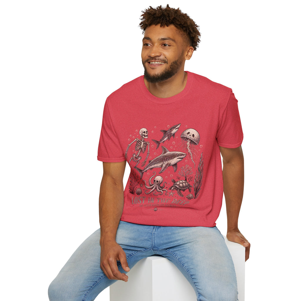 Ocean Skeleton Tee — "Lost in the Deep" Shark & Jellyfish Graphic Shirt