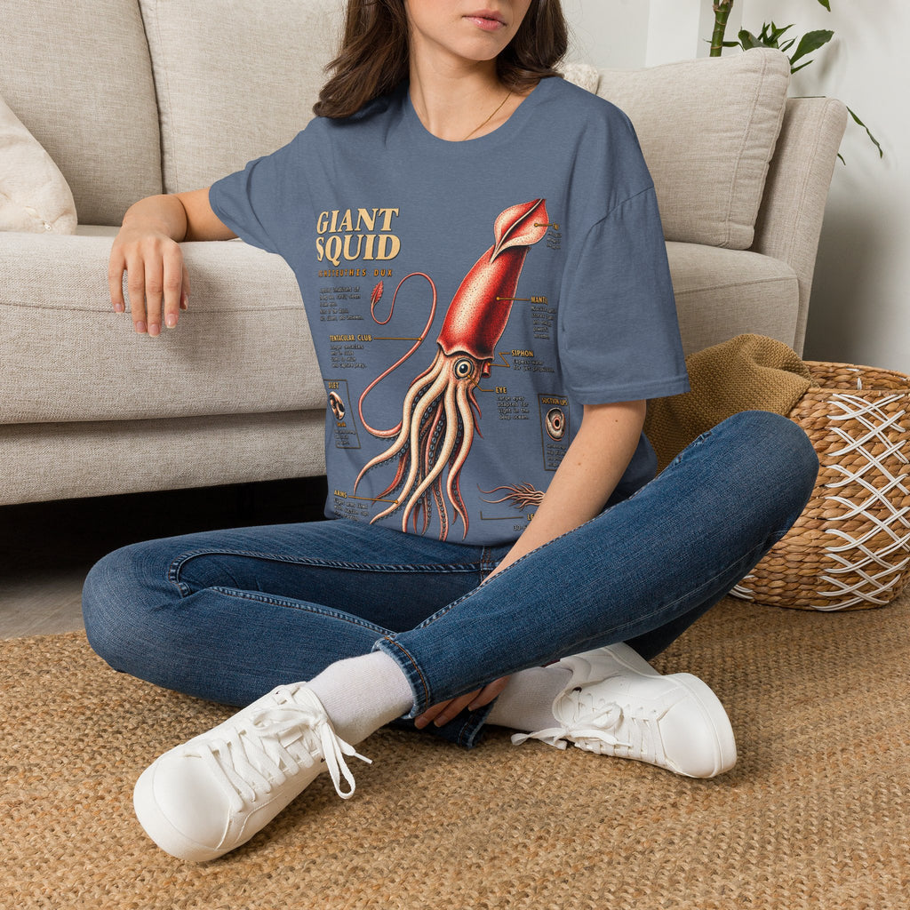 Squid Anatomy Graphic T-Shirt — 'Giant Squid' Vintage Scientific Illustration