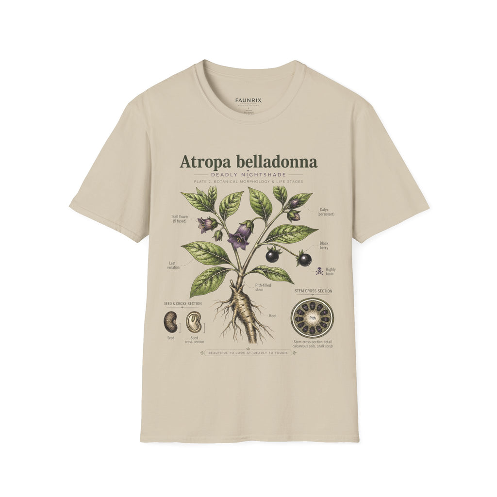Atropa belladonna Botanical Anatomy T-Shirt — Vintage Deadly Nightshade Illustration
