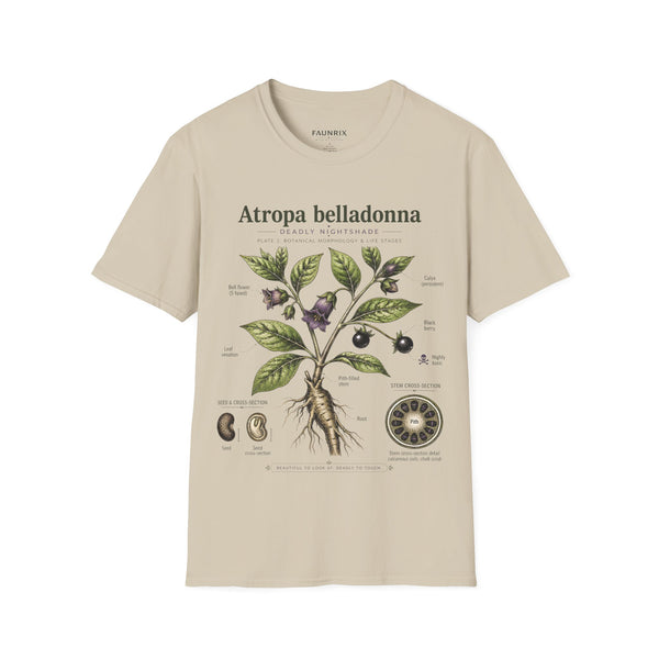 Atropa belladonna Botanical Anatomy T-Shirt — Vintage Deadly Nightshade Illustration