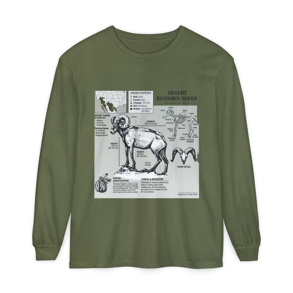 Desert Bighorn Sheep Diagram Long Sleeve T-Shirt