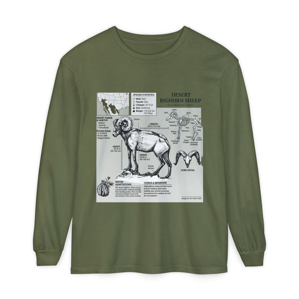 Desert Bighorn Sheep Diagram Long Sleeve T-Shirt