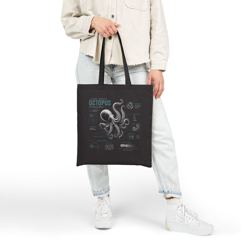 Octopus Canvas Anatomy Tote Bag – Vintage Sea Creature Illustration Eco Shopper