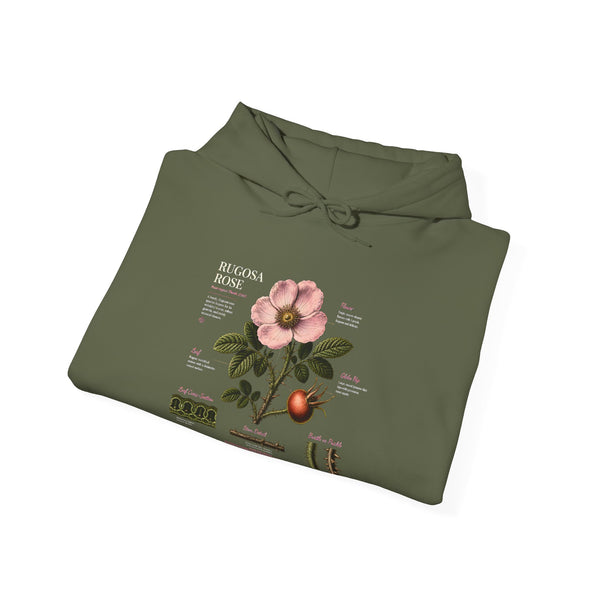 Vintage Botanical Hoodie — Rose Diagram Print