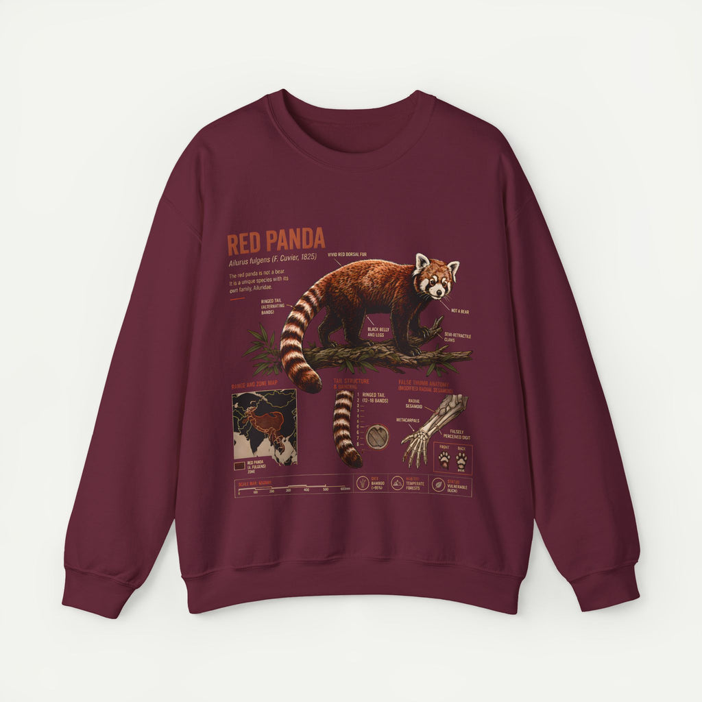 Red Panda Anatomy Sweatshirt — Vintage Wildlife Crewneck