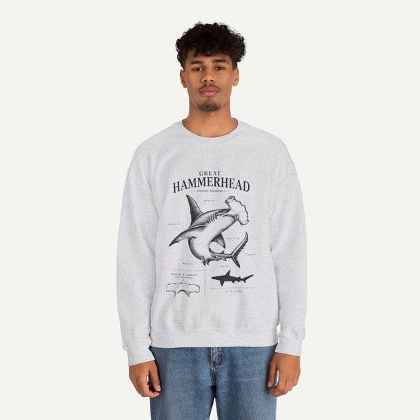 Hammerhead Shark Sweatshirt – Great Hammerhead Illustration