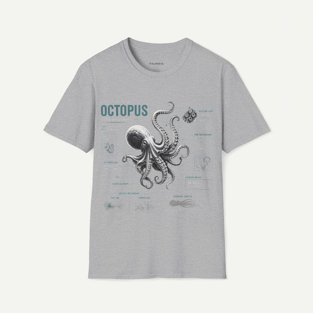 Octopus Anatomy Tee — Vintage Marine Illustration T-Shirt