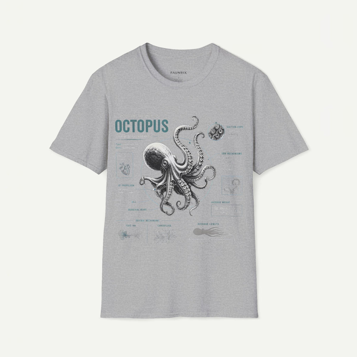 Octopus Anatomy Tee — Vintage Marine Illustration T-Shirt