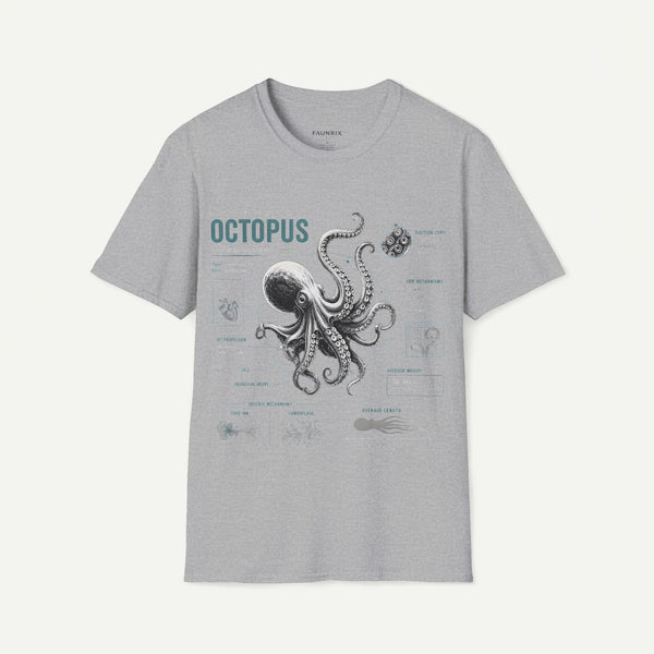 Octopus Anatomy Tee — Vintage Marine Illustration T-Shirt