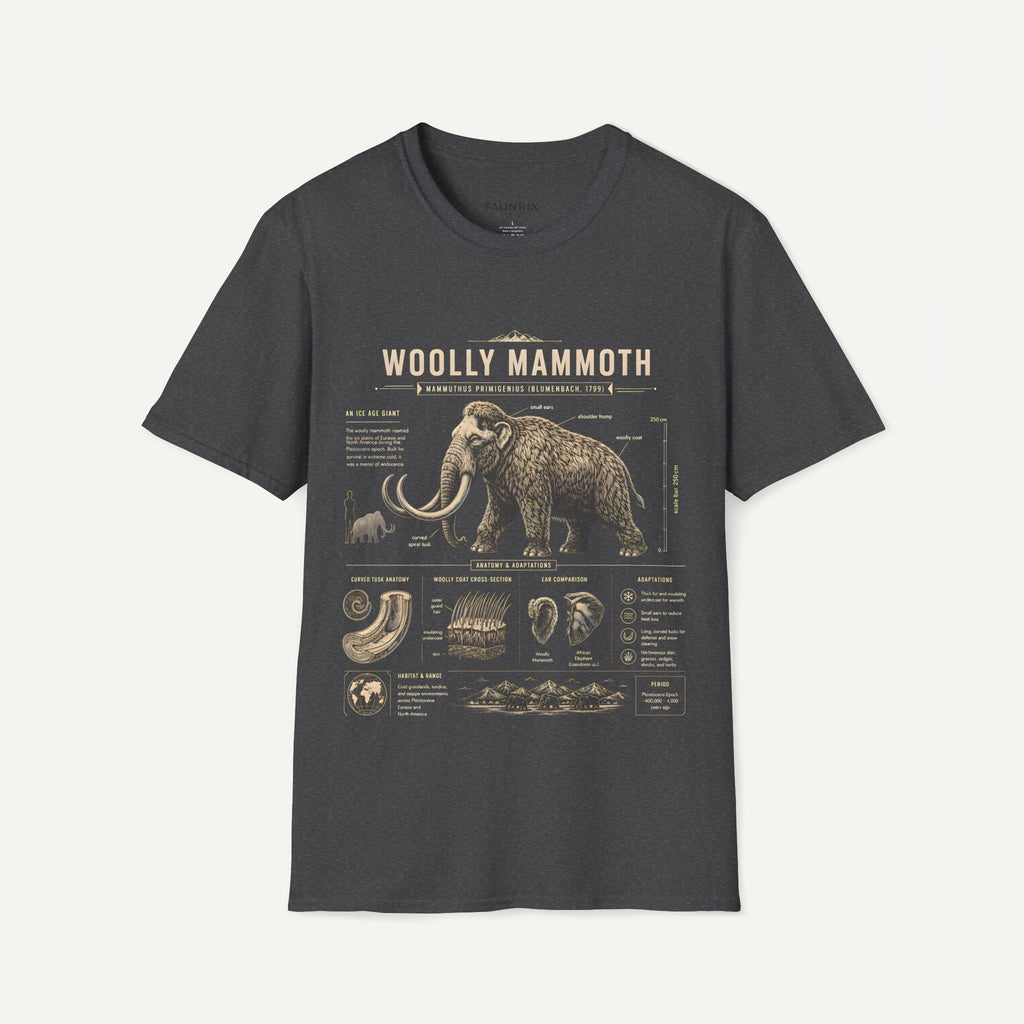 Woolly Mammoth Anatomy T-Shirt — Vintage Ice Age Graphic Tee