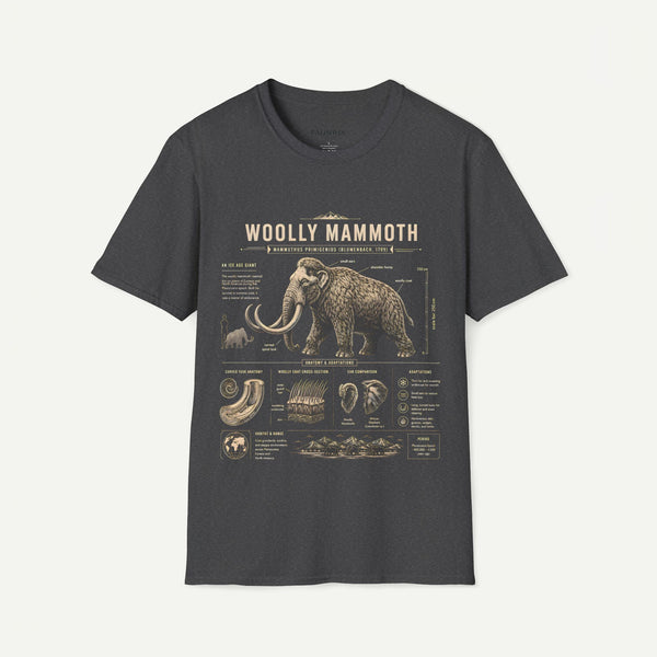 Woolly Mammoth Anatomy T-Shirt — Vintage Ice Age Graphic Tee