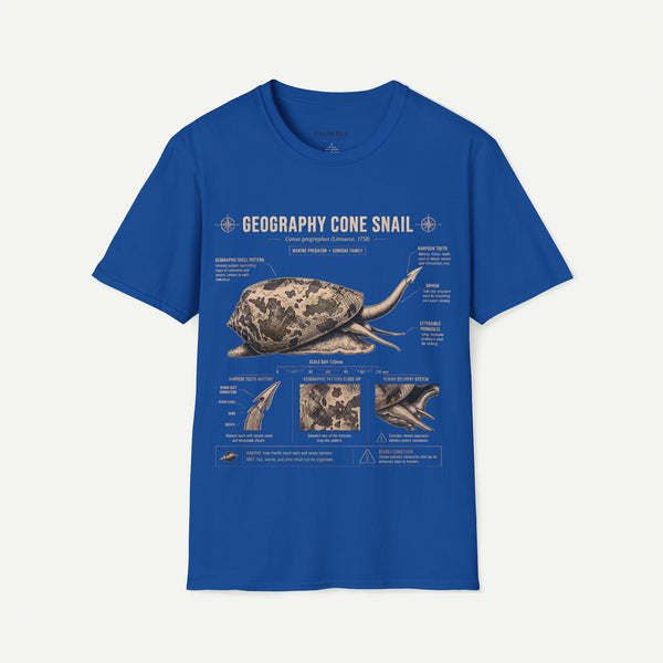 Geography Cone Snail Anatomy T-Shirt — Vintage Scientific Illustration Tee