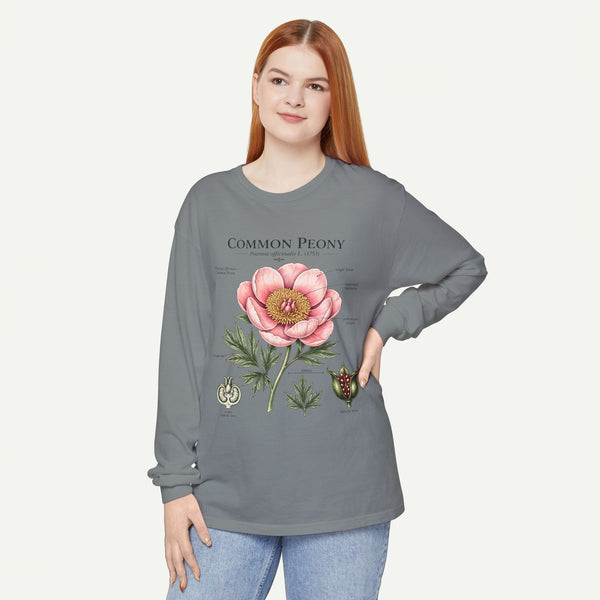 Botanical 'Common Peony' Long Sleeve Tee