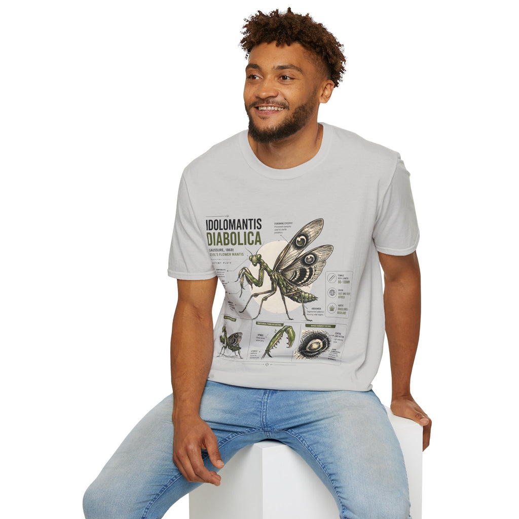 Praying Mantis Botanical Anatomy T-Shirt — Mantis Taxonomy Graphic Tee