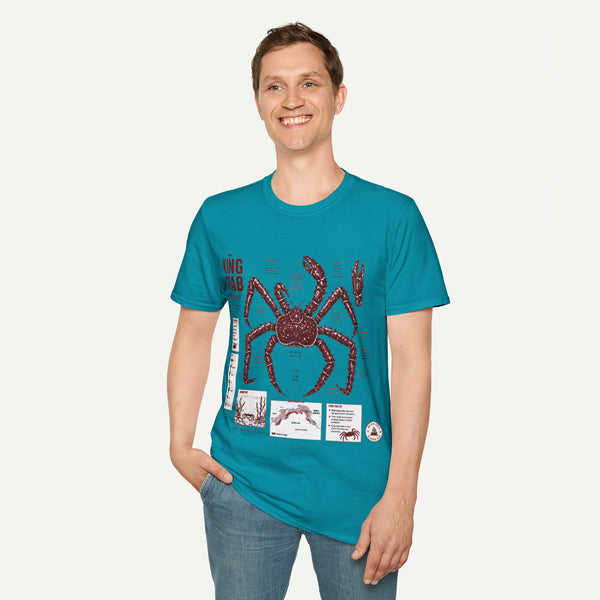 King Crab Anatomy T-Shirt — Vintage Seafood Diagram Tee