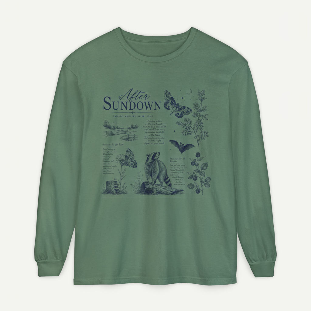 After Sundown Long Sleeve Tee — Night Nature Wildlife Graphic