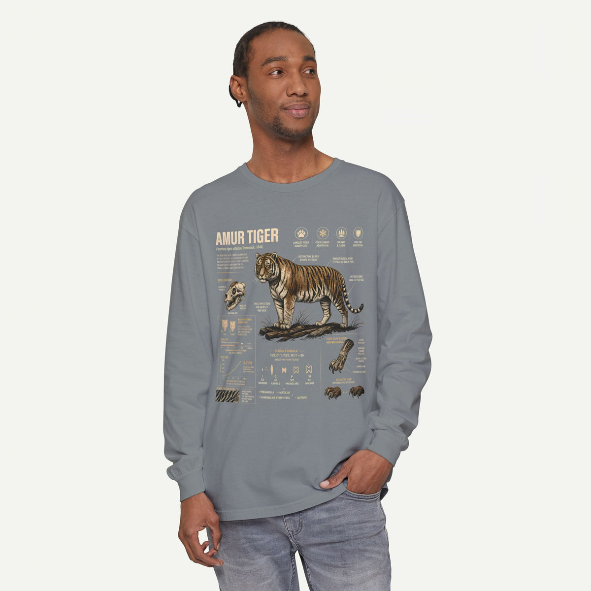 Amur Tiger Anatomy Long Sleeve Tee