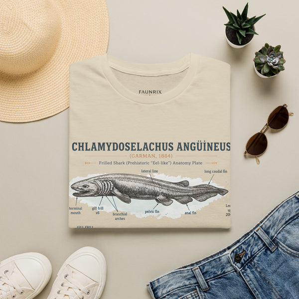Shark Anatomy Graphic Tee — Chlamydoselachus Anguineus Educational T-Shirt