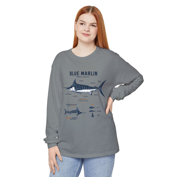 Blue Marlin Anatomy Long Sleeve Shirt