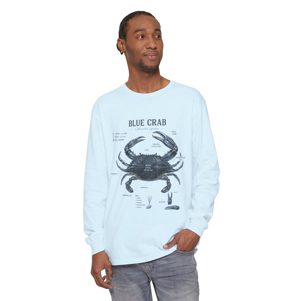 Blue Crab Anatomy Long Sleeve Tee