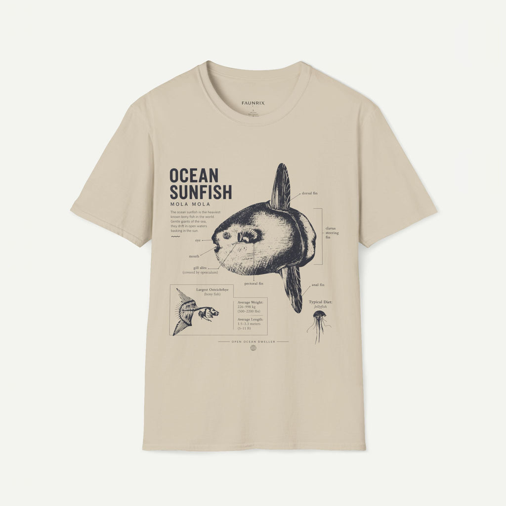 Sunfish Anatomy T-Shirt — Ocean Sunfish Graphic Tee for Marine Lovers