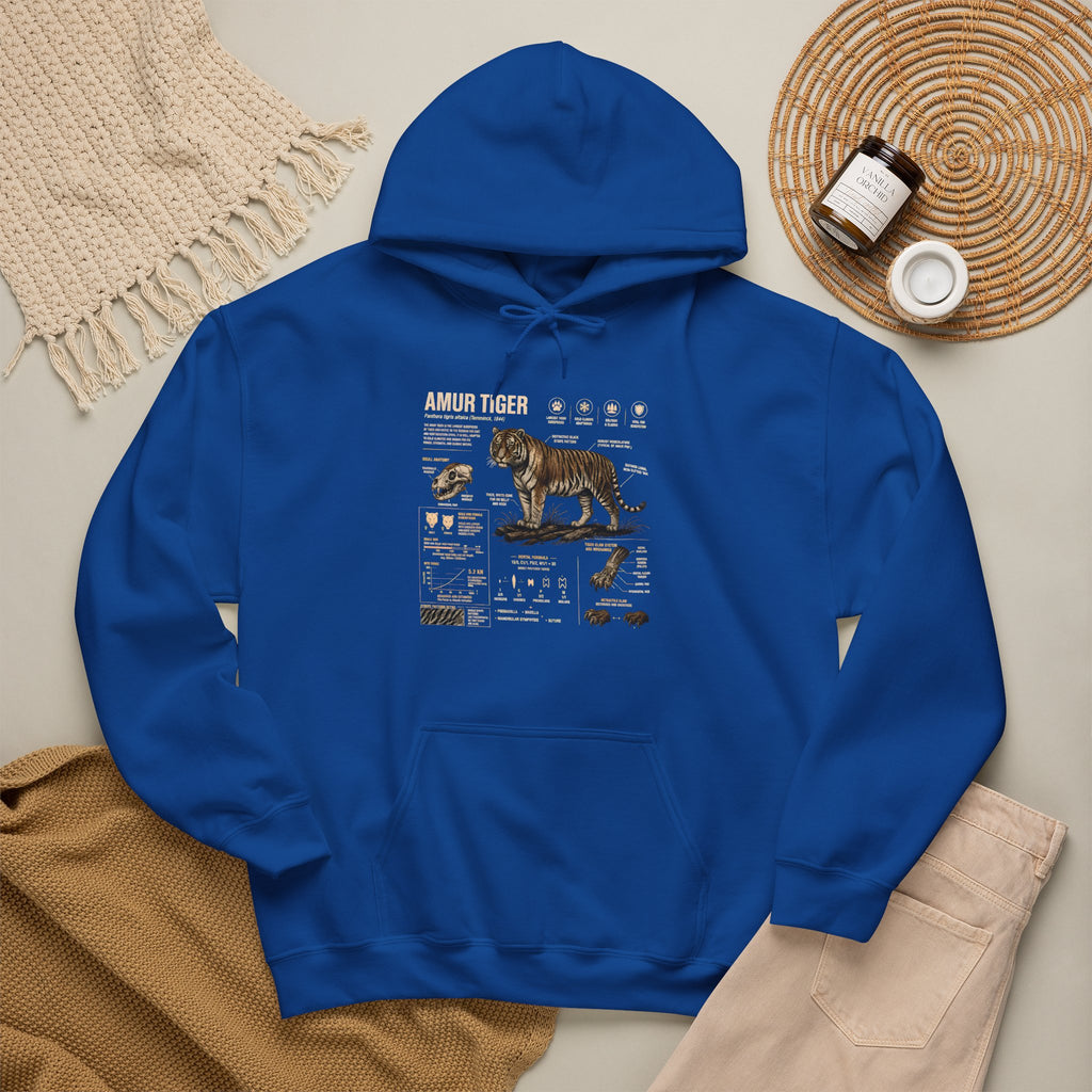Amur Tiger Guide Hoodie — Vintage Wildlife Illustration Pullover