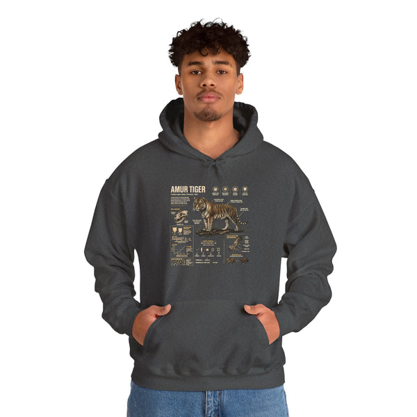 Amur Tiger Guide Hoodie — Vintage Wildlife Illustration Pullover