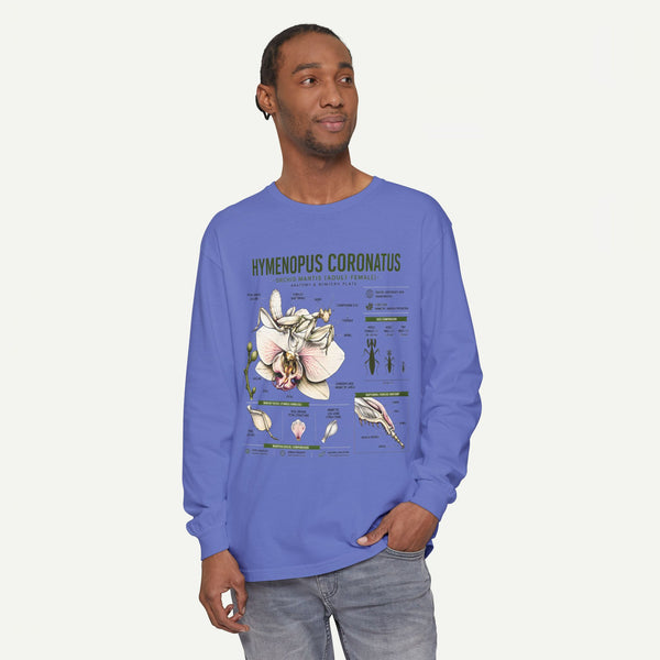 Hymenopus Coronatus Orchid Mantis Illustration Long Sleeve Tee