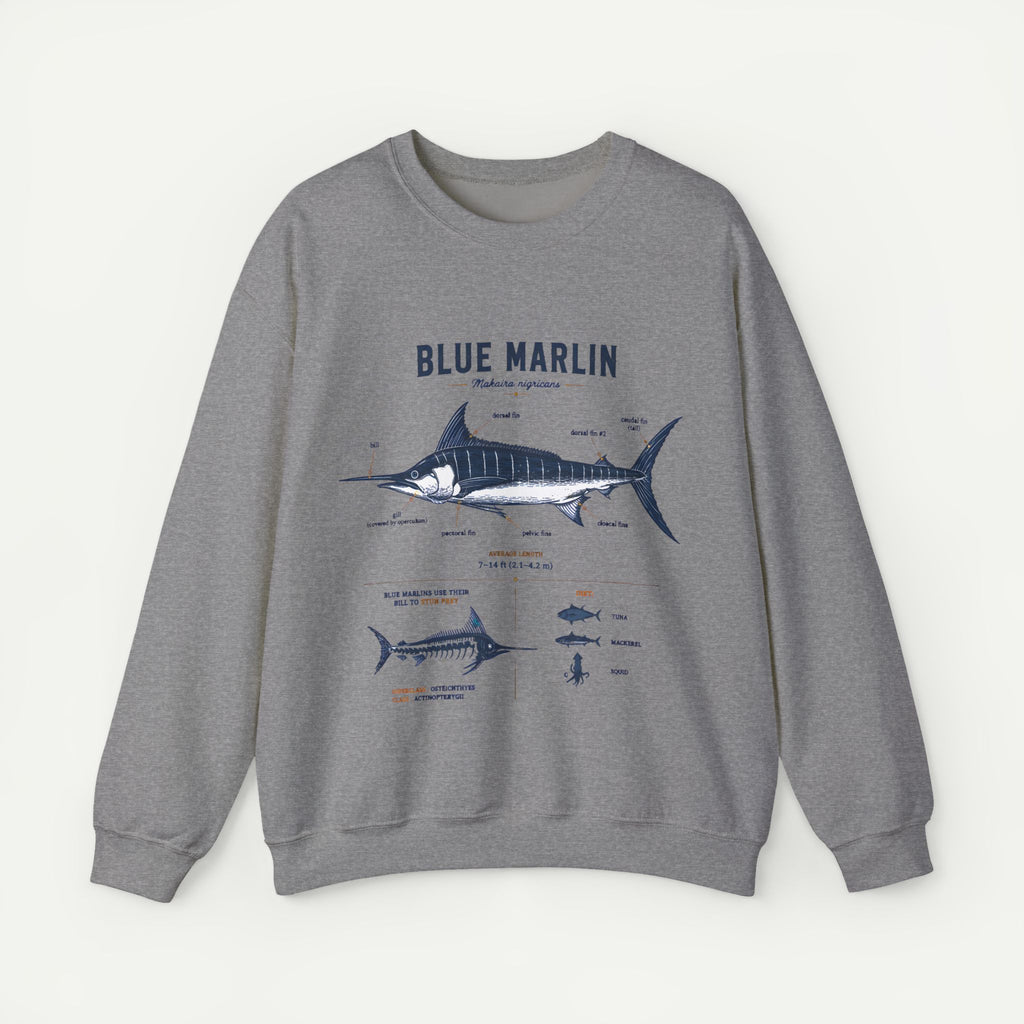 Blue Marlin Fish Anatomy Sweatshirt