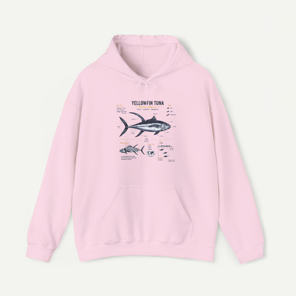 Yellowfin Tuna Anatomy Hoodie — Fishing Diagram Sweatshirt
