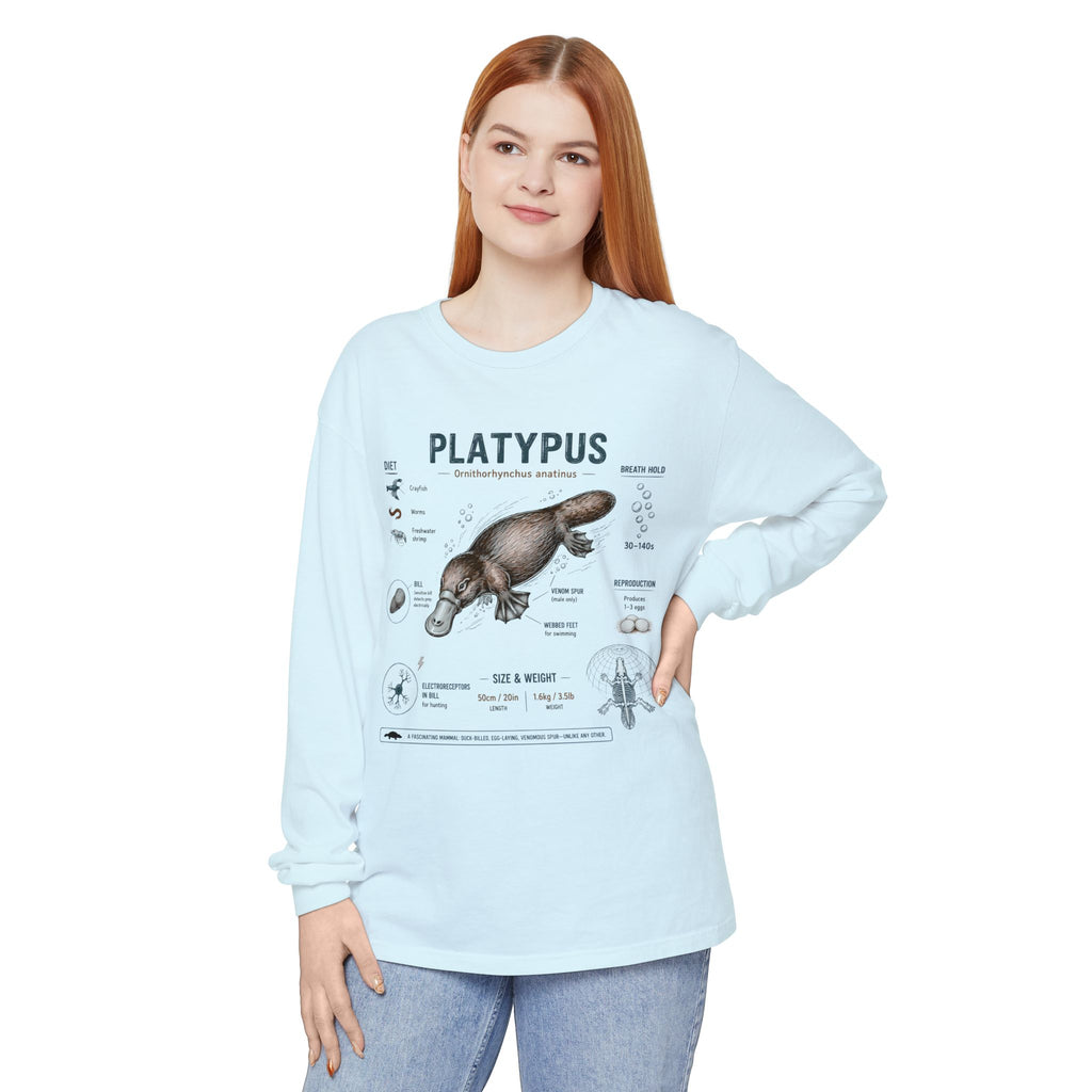 Platypus Anatomy Long Sleeve Tee — Illustrated Scientific Graphic