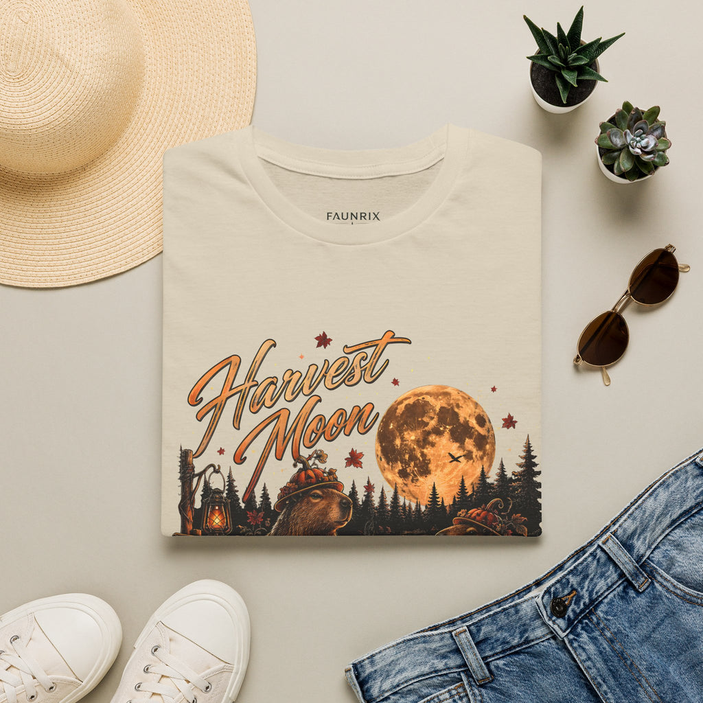 Harvest Moon T-Shirt — Autumn Campfire Bear Forest Tee