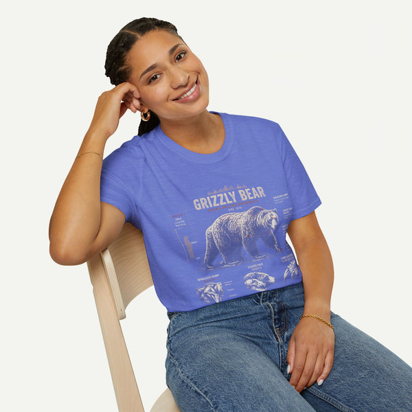 Grizzly Bear Anatomy Vintage Graphic T-Shirt — Wildlife Animal Tee