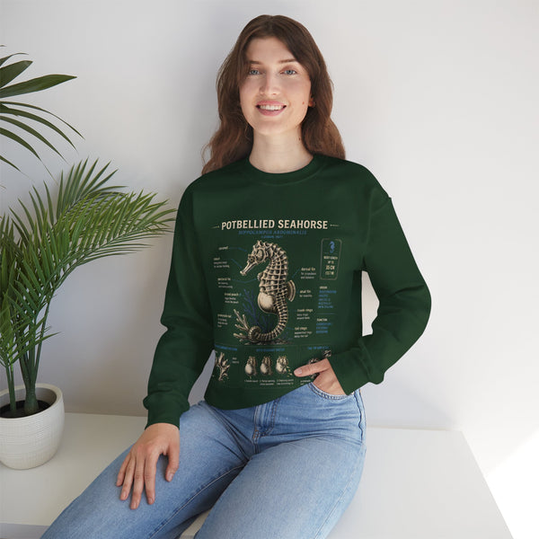Potbellied Seahorse Anatomy Sweatshirt – Marine Biology Illustration Crewneck