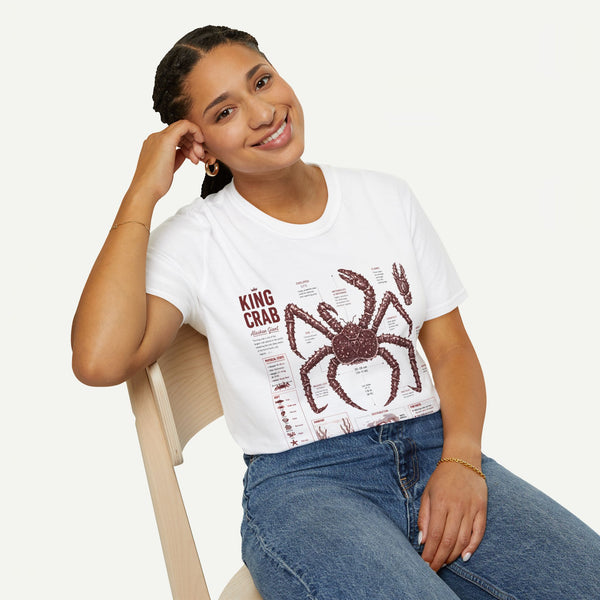 King Crab Anatomy T-Shirt — Vintage Seafood Diagram Tee