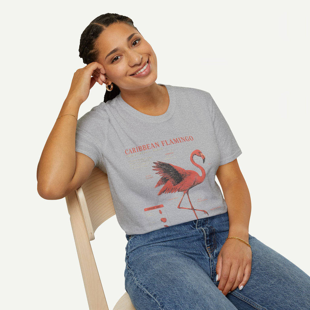 Flamingo Anatomy T-shirt — "Caribbean Flamingo" Vintage Tropical Tee