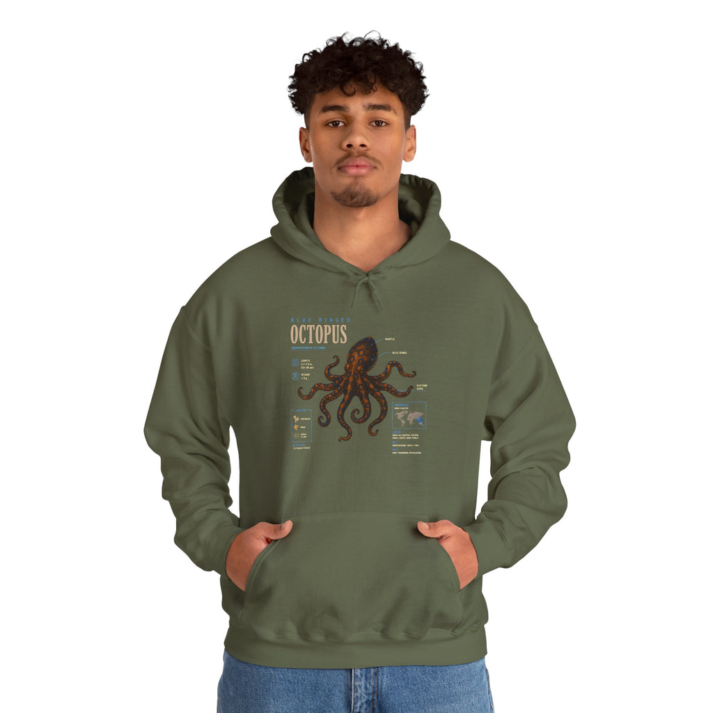 Octopus Specimen Hoodie — Vintage Marine Biology Illustration Sweatshirt