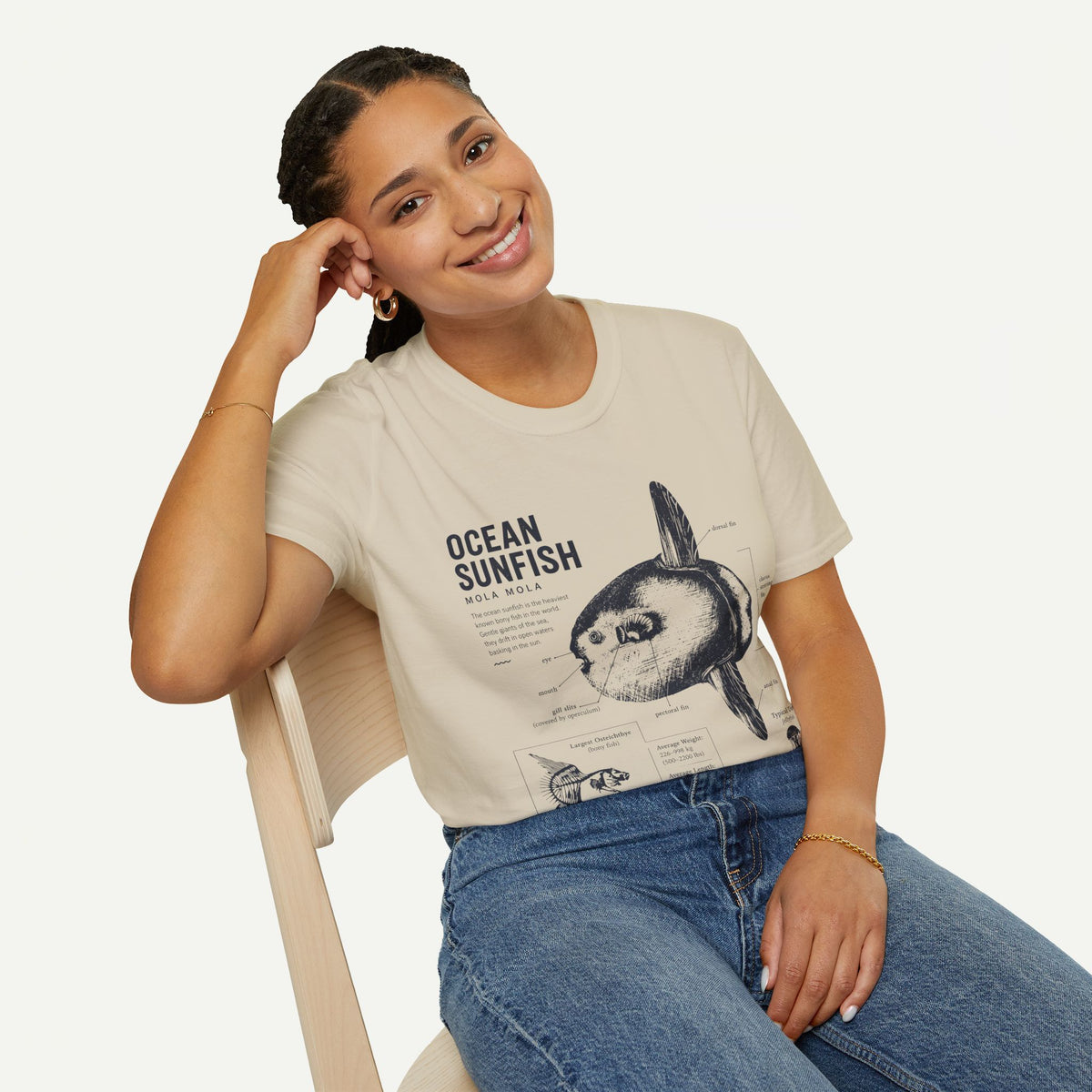 Sunfish Anatomy T-Shirt — Ocean Sunfish Graphic Tee for Marine Lovers
