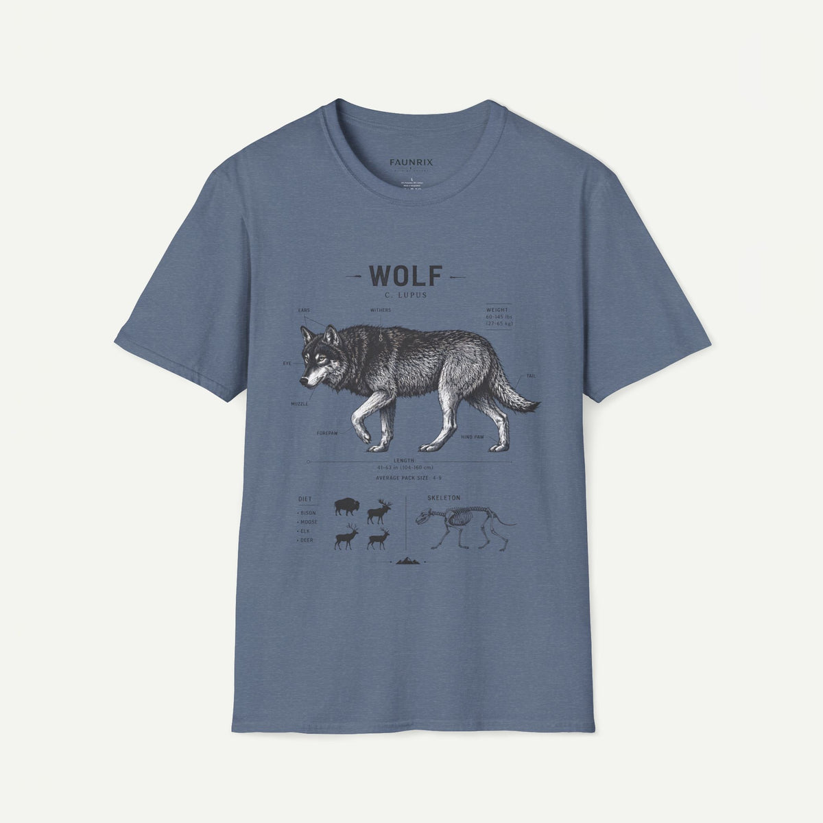 Wolf Anatomy T-Shirt — Vintage Scientific Illustration Tee Main image