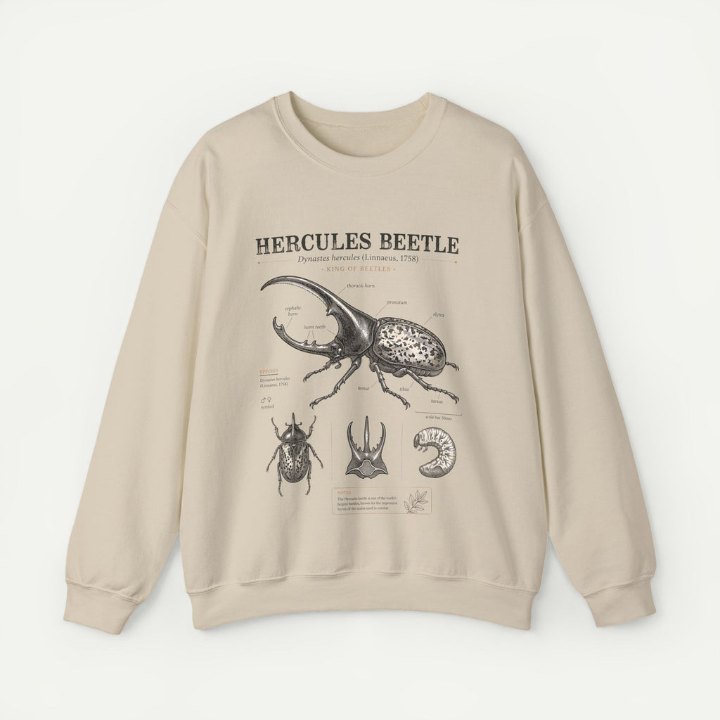 Hercules Beetle Anatomy  Crewneck Sweatshirt – Vintage Entomology Graphic