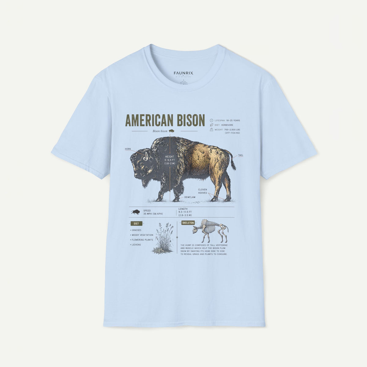 Vintage American Bison Anatomy T-Shirt