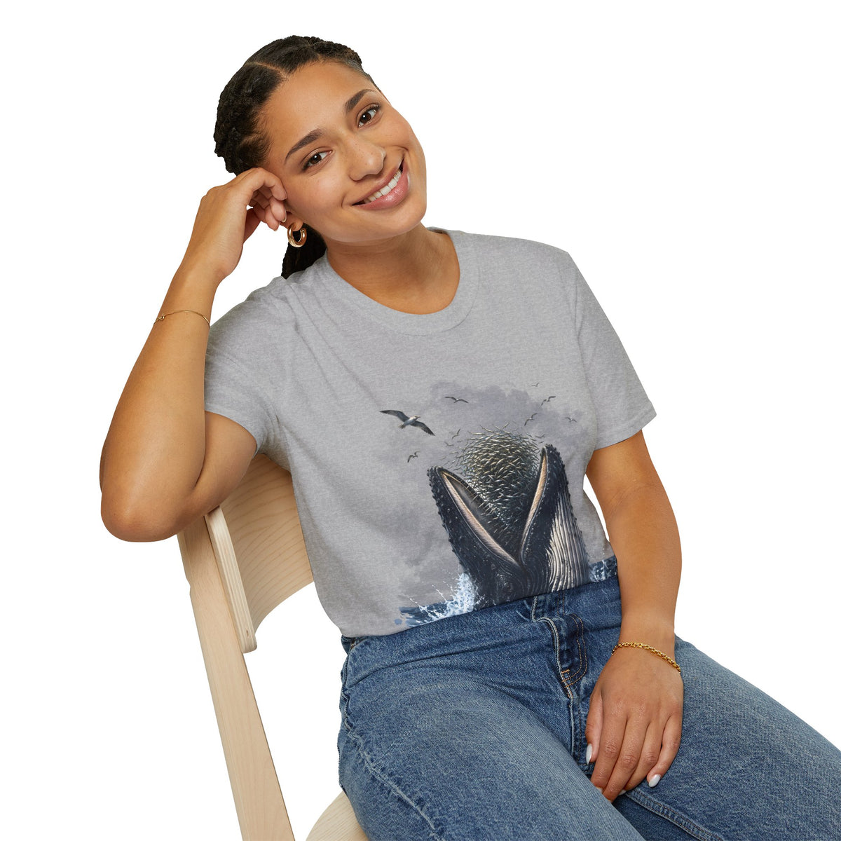 Whale Tail Ocean Scene T-Shirt – Marine Wildlife Tee