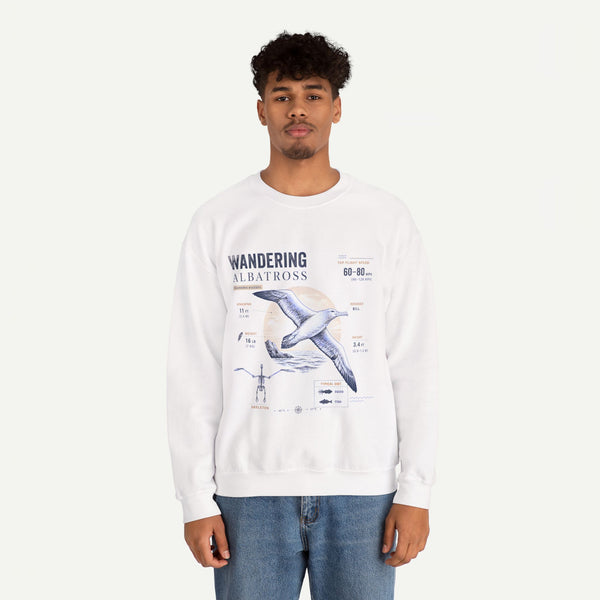Wandering Albatross Anatomy Sweatshirt — Vintage Seabird Illustration