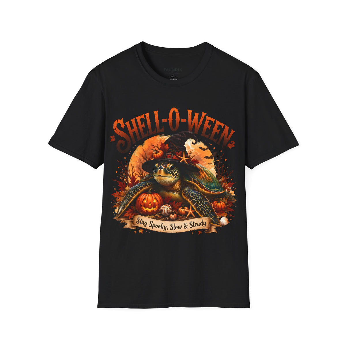 Shell-O-Ween T-Shirt — Spooky Pumpkin Witch Halloween Tee